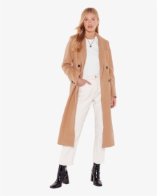 Trench Coat Png Hd - Double Breasted Longline Coat Women, Transparent Png, Transparent PNG