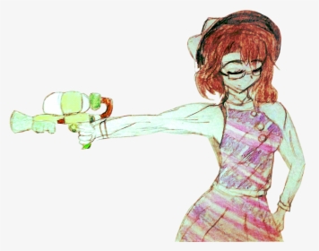 Anime Girl With Gun Png, Transparent Png, Transparent PNG