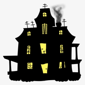 Cm Ac Hauntedhouse Silhouette - Halloween Prepositions, HD Png Download, Transparent PNG