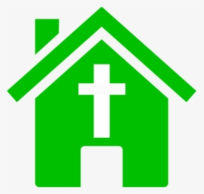 Green Church House Svg Clip Arts - Icon Vector House Png, Transparent Png, Transparent PNG