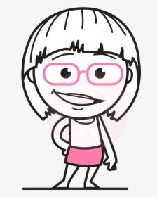 Girl Cartoon Character Outline, HD Png Download, Transparent PNG
