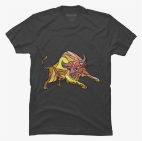 Raging Bull Charging Drawing Men S T-shirt - Cartoon, HD Png Download, Transparent PNG