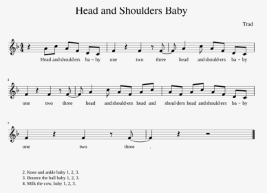 Head And Shoulders Baby Sheet Music For Piano Download - Sheet Music, HD Png Download, Transparent PNG
