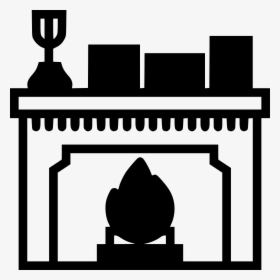Fireplace - Living Room Icon Png, Transparent Png, Transparent PNG
