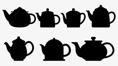 Teapot Silhouette Png - Teapot Clock Clip Art Black And White, Transparent Png, Transparent PNG