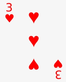 3 Of Hearts Card Png, Transparent Png, Transparent PNG