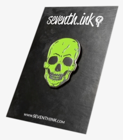 Lime Green Skull Enamel Pin By Seventh - Lapel Pin, HD Png Download, Transparent PNG