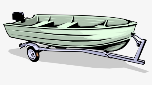 Vector Illustration Of Motorboat Aluminum Fishing Boat - Tinny Boat Clipart, HD Png Download, Transparent PNG