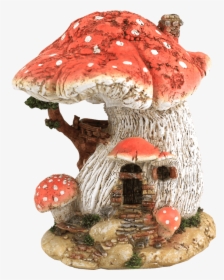 Red Mushroom Fairy Garden House - Fairy Garden Mushroom, HD Png Download, Transparent PNG