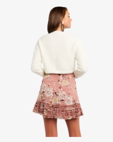 Cropped Fluffy Knit Jumper In Colour Antique White - Miniskirt, HD Png Download, Transparent PNG