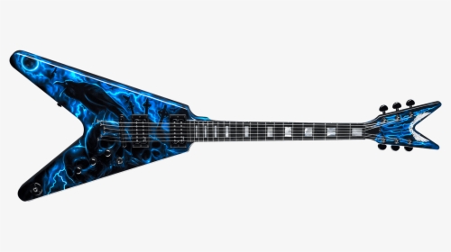 Usa V Custom Airbrush Blue - Black And Red Electric Guitar, HD Png Download, Transparent PNG