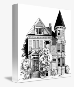 Pen And Ink Drawings Of Victorian Houses, HD Png Download, Transparent PNG