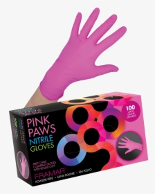 Pink Paws Nitrile Gloves, HD Png Download, Transparent PNG