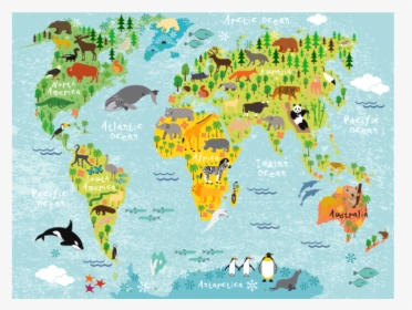 World Map Rectangular Placemat   Class - Childrens World Map, HD Png Download, Transparent PNG