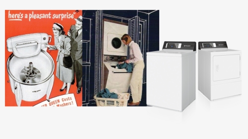 Old Laundry Advertisement And Moderne Use Of Laundry - Speed Queen Coin Advert, HD Png Download, Transparent PNG