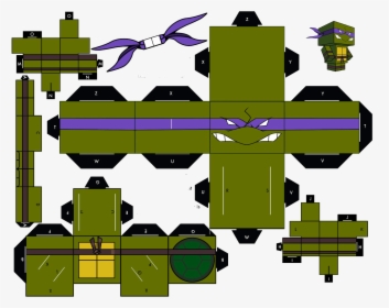 Teenage Mutant Ninja Turtles Papercraft With Template - Teenage Mutant Ninja Turtles Papercraft, HD Png Download, Transparent PNG
