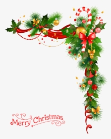 Wreath Tree Decoration With Christmas Bells Clipart - Christmas Border Design Png, Transparent Png, Transparent PNG