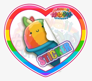 Cute Rainbow Shaved Ice Sticker - Clip Art, HD Png Download, Transparent PNG