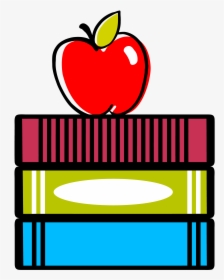 Graphic Of Books With Apple - Books And Apple Clipart, HD Png Download, Transparent PNG