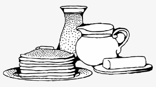 Food, Outline, Drawing, Cartoon, Free, Pancake - Breakfast Clipart Black And White, HD Png Download, Transparent PNG