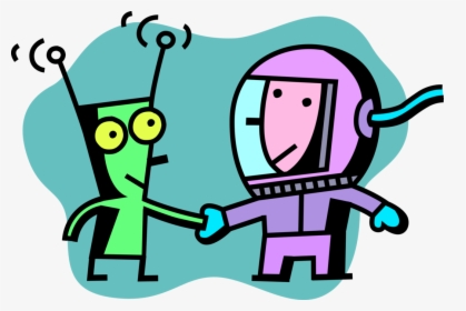 Vector Illustration Of Astronaut Shakes Hands With, HD Png Download, Transparent PNG