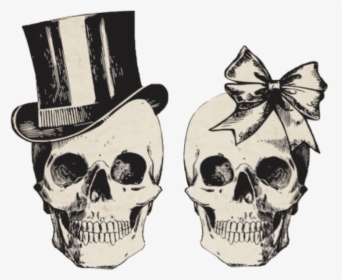 #skull #skulls #husband #wife #man #woman #tophat #bow - Stock The Bar Halloween Invitation, HD Png Download, Transparent PNG