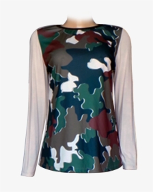 Blusa Meia Estação Estampa Camuflagem - Blouse, HD Png Download, Transparent PNG