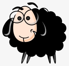 Black And White Clip Art Sheep - Cute Sheep Cartoon Black And White, HD Png Download, Transparent PNG