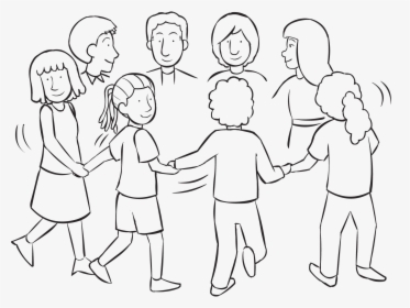 People Holding Hands In Circle Rotating Quickly As - People Holding Hands In Circle Drawing, HD Png Download, Transparent PNG