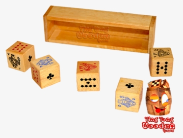Dice Poker 5 Dice In Wooden Box To Play For Dice Poker - Dice, HD Png Download, Transparent PNG