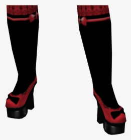 Avatar Red And Black Lolita Heels With Knee High Socks - Basic Pump, HD Png Download, Transparent PNG