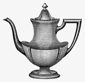 Coffee Pot Clip Art Vintage Silver - Teapot, HD Png Download, Transparent PNG