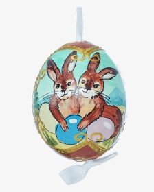 Easter Egg Brown Pair Of Rabbits With Easter Eggs - Cartoon, HD Png Download, Transparent PNG