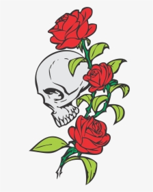 Linda Tatuagem Rosa Com Caveira Png - Flower And Skull Tattoo Simple, Transparent Png, Transparent PNG