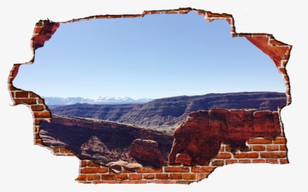 Zapwalls Decals Canyon Perspective Looking At Mountains - Breaking Wall Png, Transparent Png, Transparent PNG