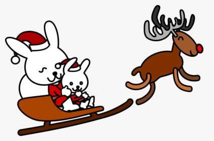 Christmas Bunny Coloring Pages, HD Png Download, Transparent PNG