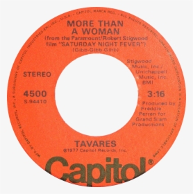 More Than A Woman By Tavares Side-a Us Vinyl - Circle, HD Png Download, Transparent PNG