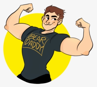 Transparent Doodle Of A Very Buff Boy @keltbh - Buff Boy Cartoon, HD Png Download, Transparent PNG