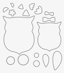 Mama & Baby Owl Die Outline - Drawing, HD Png Download, Transparent PNG