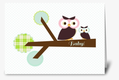 Owl Baby Shower Greeting Card - Cartoon, HD Png Download, Transparent PNG