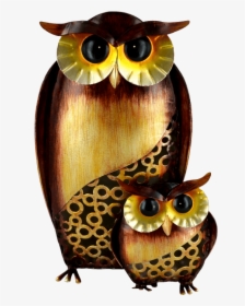 Metal Owl & Baby - Great Horned Owl, HD Png Download, Transparent PNG