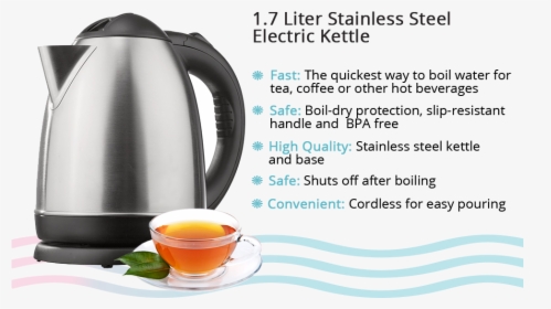 2l Electric Stainless Steel Coffee Tea Hot Water Kettle - Kettle, HD Png Download, Transparent PNG