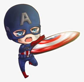 Captainamerica Marvel Superhero Avengers Chibi - Captain America Cute Drawing, HD Png Download, Transparent PNG
