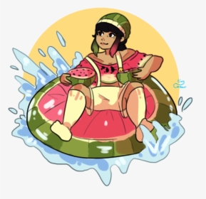 Watermelon Keeps Me Floating , Png Download - Cartoon, Transparent Png, Transparent PNG