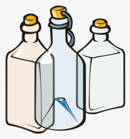 Botellas De Vidrio Dibujo Png, Transparent Png, Transparent PNG
