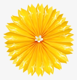 This Graphics Is Golden Folding Fan Flower Png Transparent - Yellow Flower White Background, Png Download, Transparent PNG