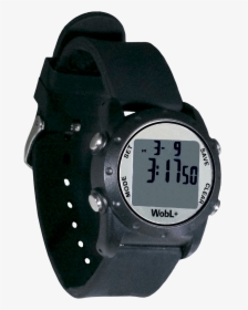 Black Waterproof Wobl Vibrating Alarm Watch With 9 - Watch, HD Png Download, Transparent PNG