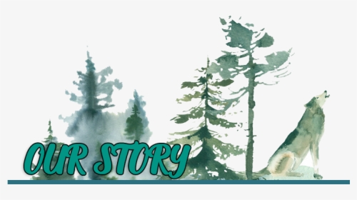 1340166917 Ourstory - Watercolor Wolf Forest, HD Png Download, Transparent PNG