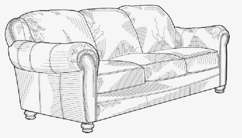 Black, Set, Outline, Drawing, Sketch, White, Cartoon - Couch Clip Art, HD Png Download, Transparent PNG