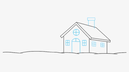 How To Draw Winter Scenery - House, HD Png Download, Transparent PNG